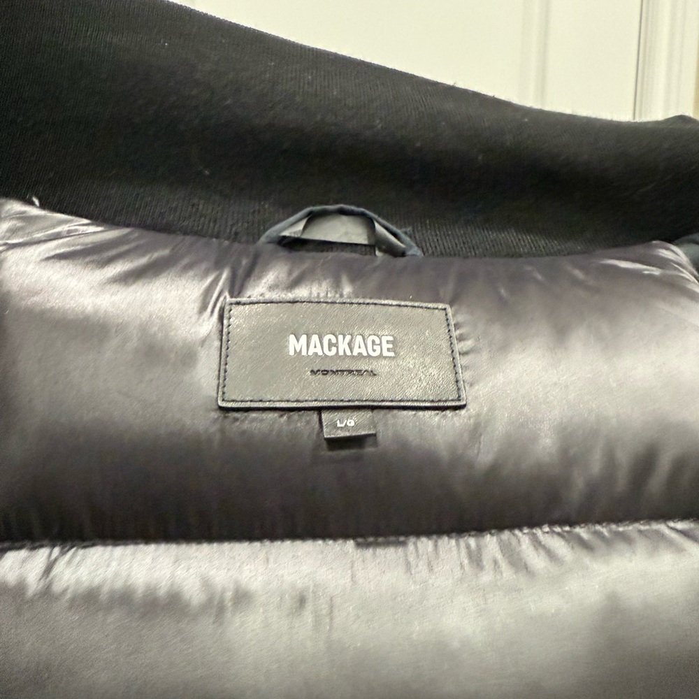 Mackage Black Puffer Coat with silver fox Fur Trim - Picture 9 of 9